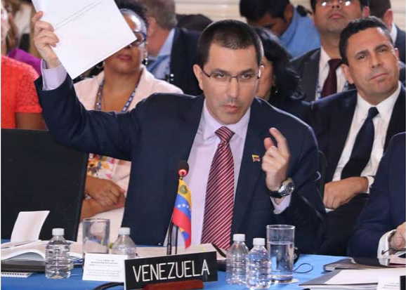 Reitera canciller de Venezuela que se retira de la OEA