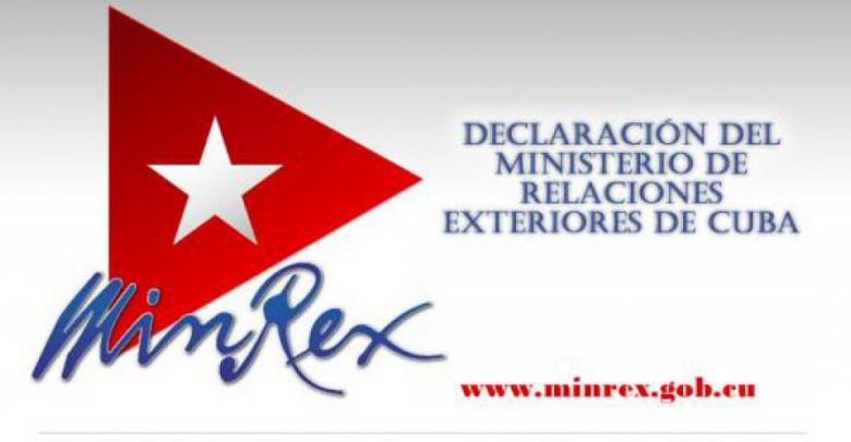 Declaración del Ministerio de Relaciones Exteriores de Cuba