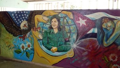 Reaniman pintura mural que representa imagen de Vilma Espín Gillois