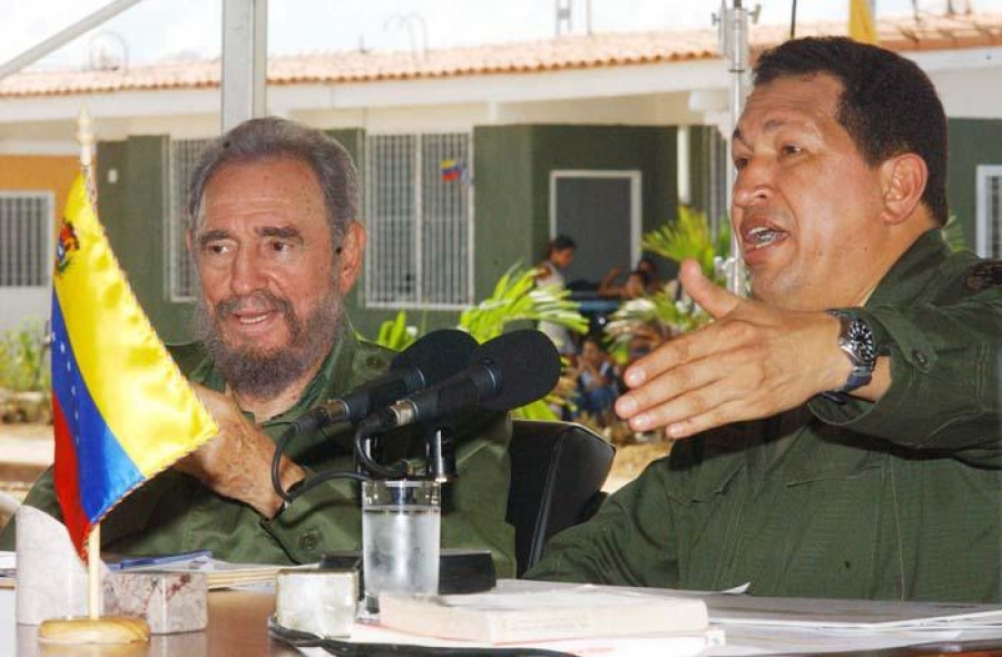 Fidel Castro y Hugo Chávez en en municipio de Sandino el 21 de agosto de 2005