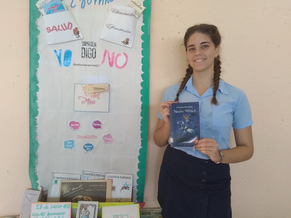 José Martí apóstol nacional inspiración para los estudiantes del Centro Mixto Rafael María de Mendive en Sandino