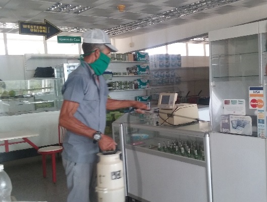 Proceso de desinfección frente a la COVID-19 en el municipio Sandino