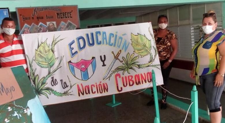 Saluda Primero de Mayo sector de Educación en Sandino