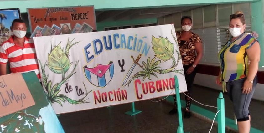 Saluda Primero de Mayo sector de Educación en Sandino