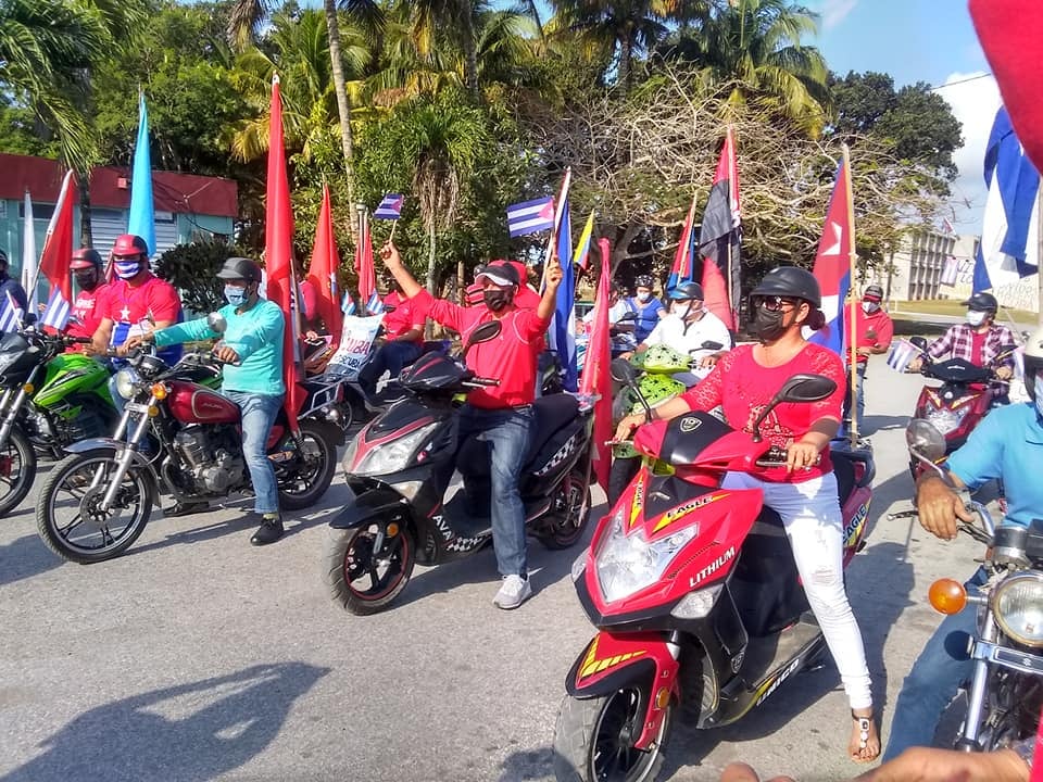 Caravana por el primero de Mayo en Sandino