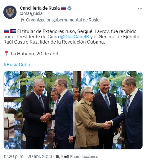 Lavrov visita la habana