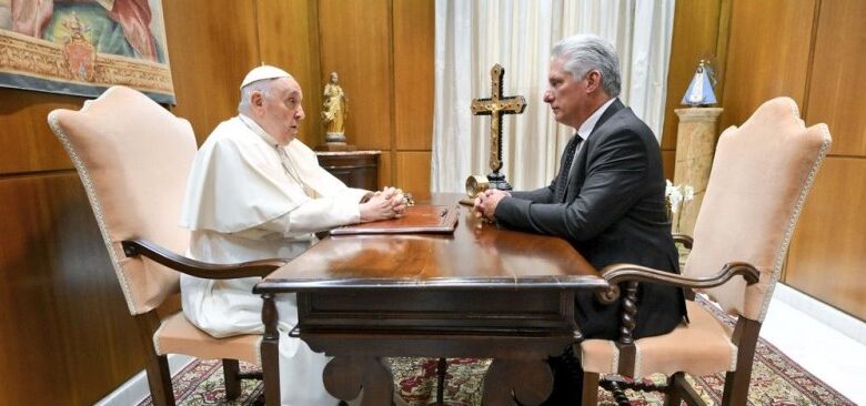 papa francisco recibe a diaz canel presidente