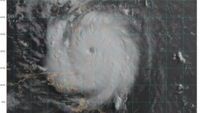 Huracán Beryl, el más intenso para un mes de junio
