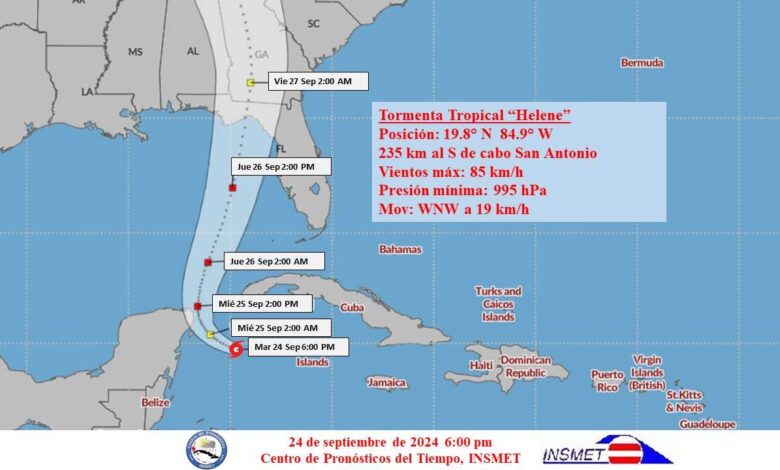 tormenta tropical Helene